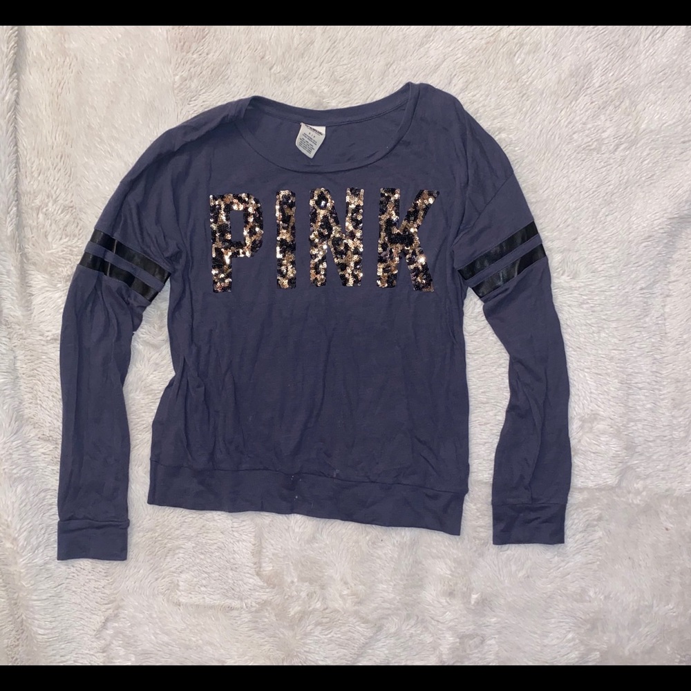 PINK VICTORIA’s SECRET sequins long sleeve top